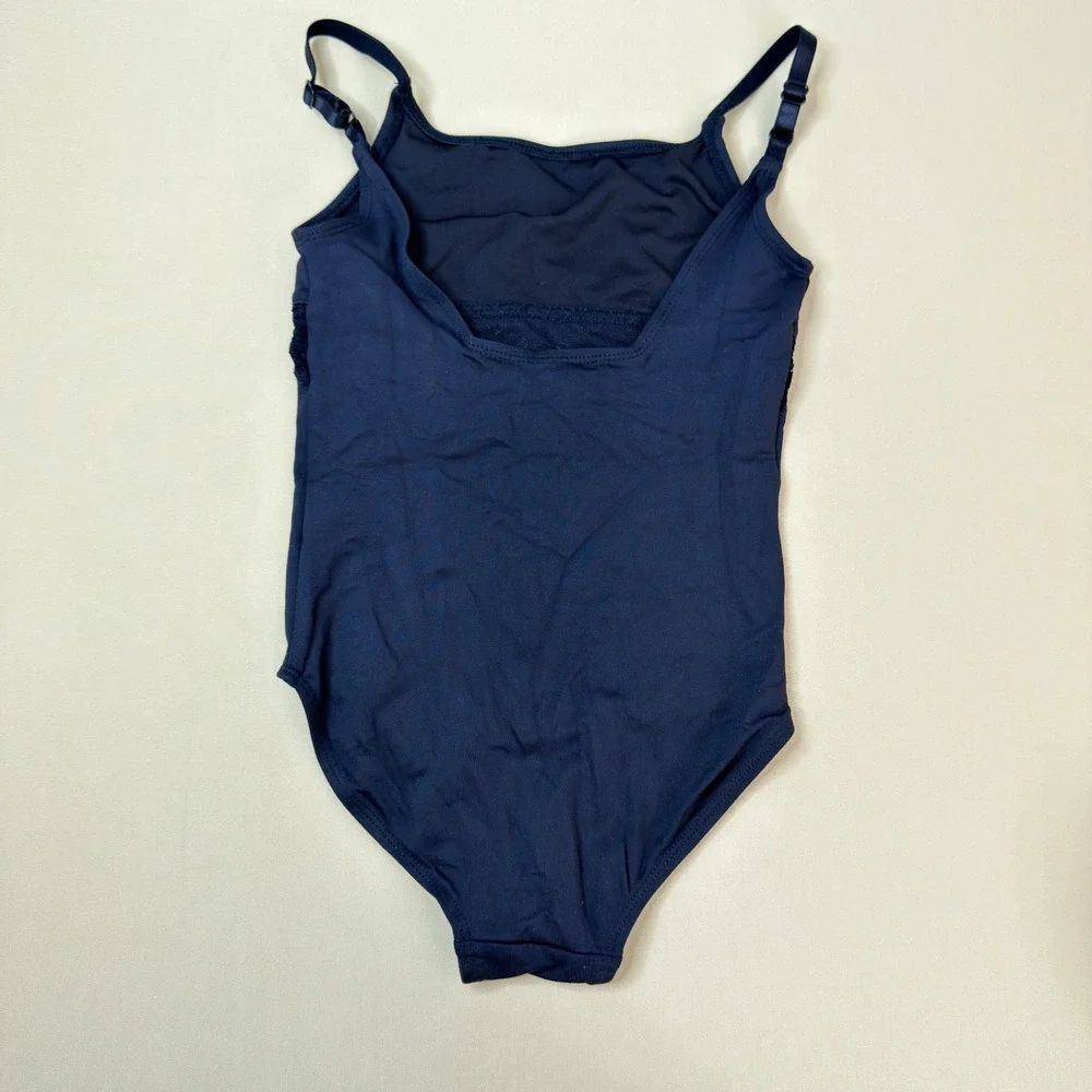 Danz N Motion Girls Black Camisole Leotard Lace Trim Size 6X-7 Dance BalletSport